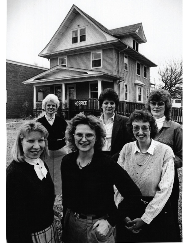 Topeka Hospice Group In Front Of Building 1983